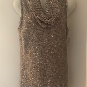 INC International Concepts Sequin Cowl-neck Sleeveless Sweater